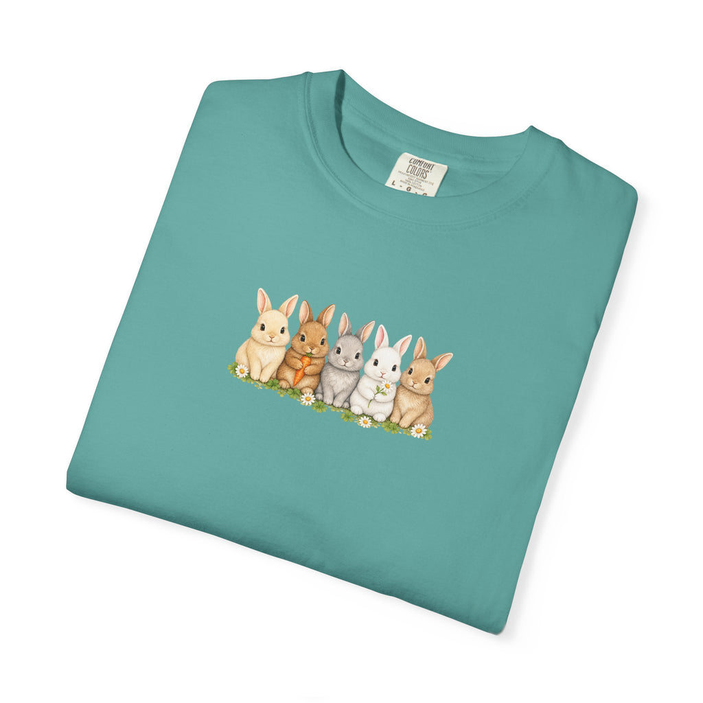 Bunny Row T‑Shirt — Cute Watercolor Rabbits Graphic Tee