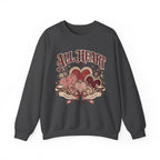 Vintage-Sweatshirt mit Rundhalsausschnitt zum Valentinstag – „All Heart“ romantisches Motiv