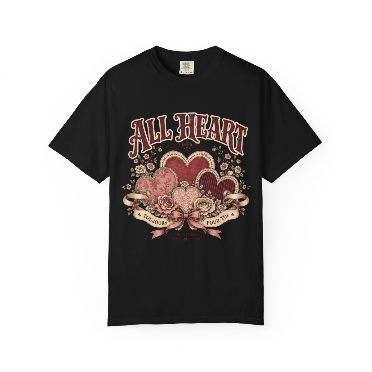 All Heart Vintage Floral Tee — "All Heart" Graphic T-Shirt