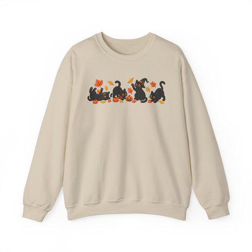 Autumn Play Black Cats Crewneck Sweatshirt