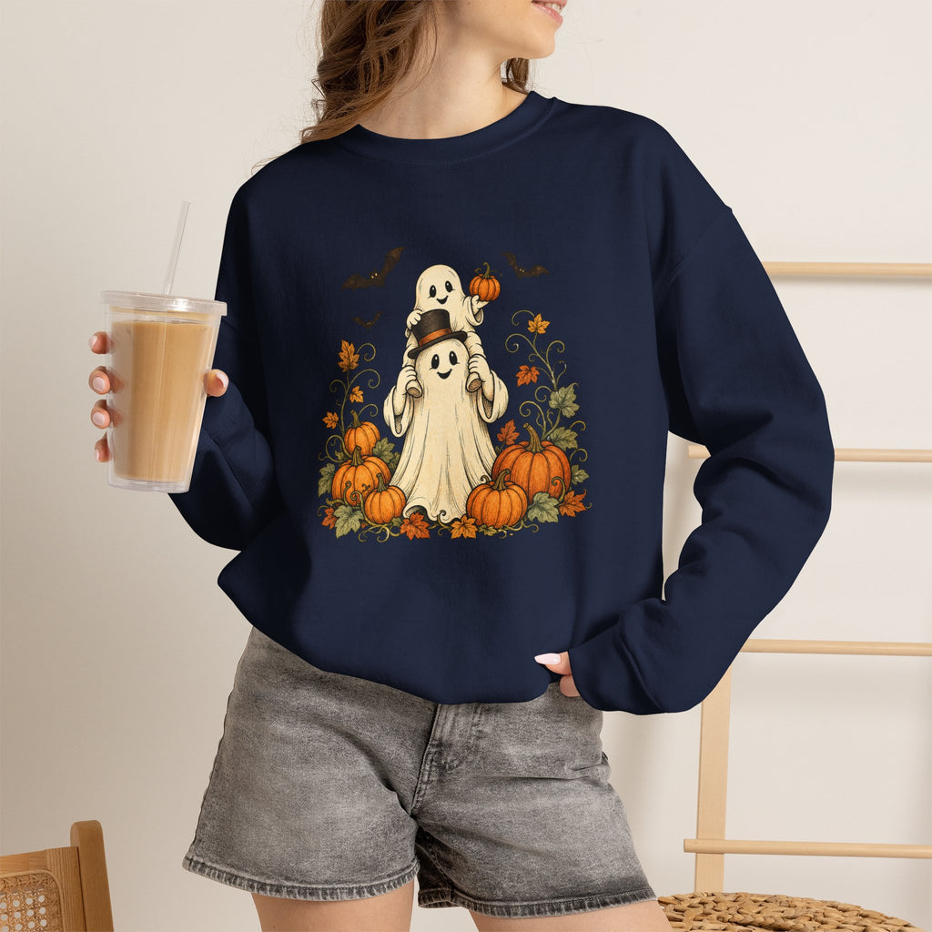 Halloween Pumpkin Ghost Crewneck Sweatshirt