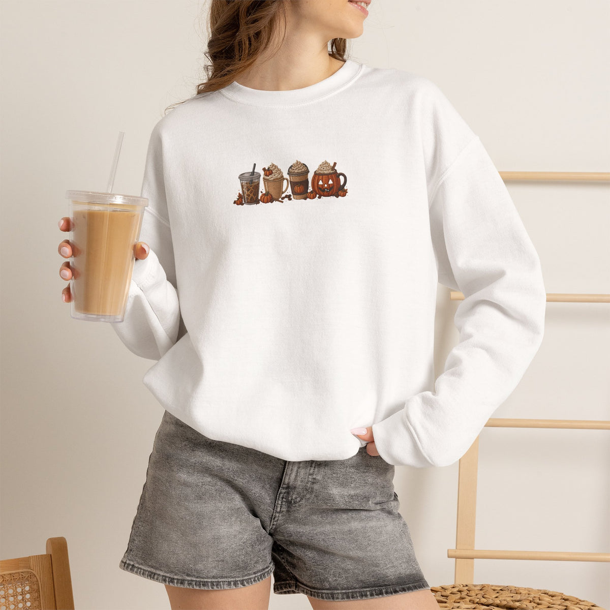 Cozy Camping Crewneck Sweatshirt — Cute Cartoon Campfire Friends Design