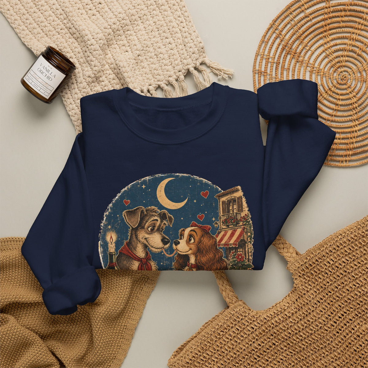 Love at First Bite Sweatshirt — Cute Dog & Pizza Cozy Crewneck