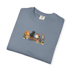 Cat Knit Crew T-Shirt — Cozy Cats Sitting Together Graphic Tee