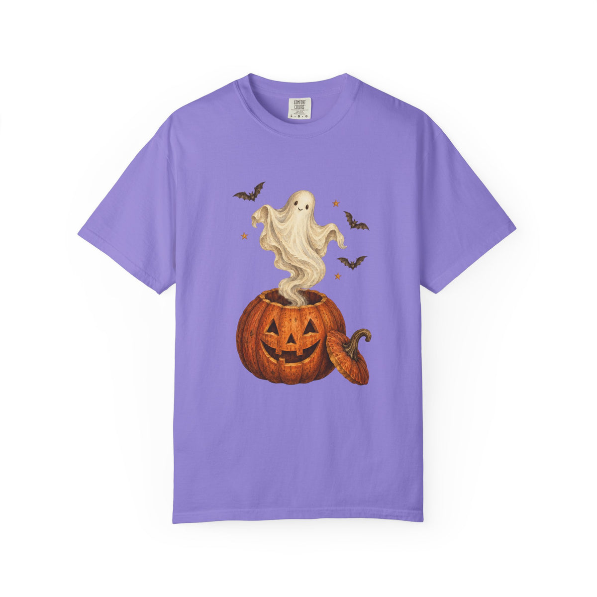 Halloween Ghost in Jack-O'-Lantern T-Shirt