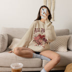 Vintage-Sweatshirt mit Rundhalsausschnitt zum Valentinstag – „All Heart“ romantisches Motiv