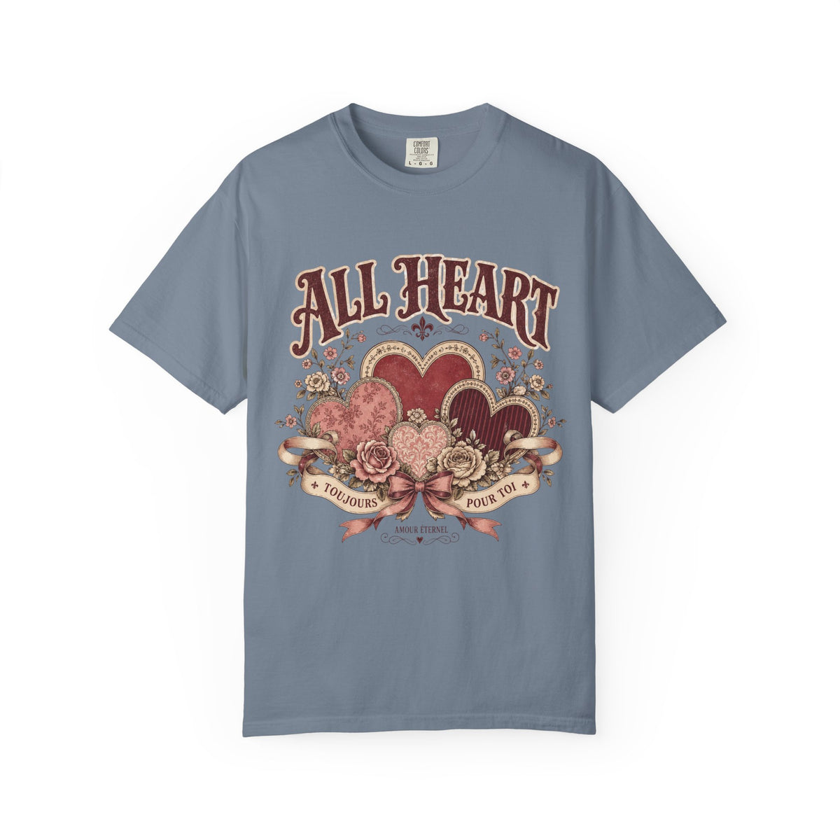 All Heart Vintage Floral Tee — "All Heart" Graphic T-Shirt