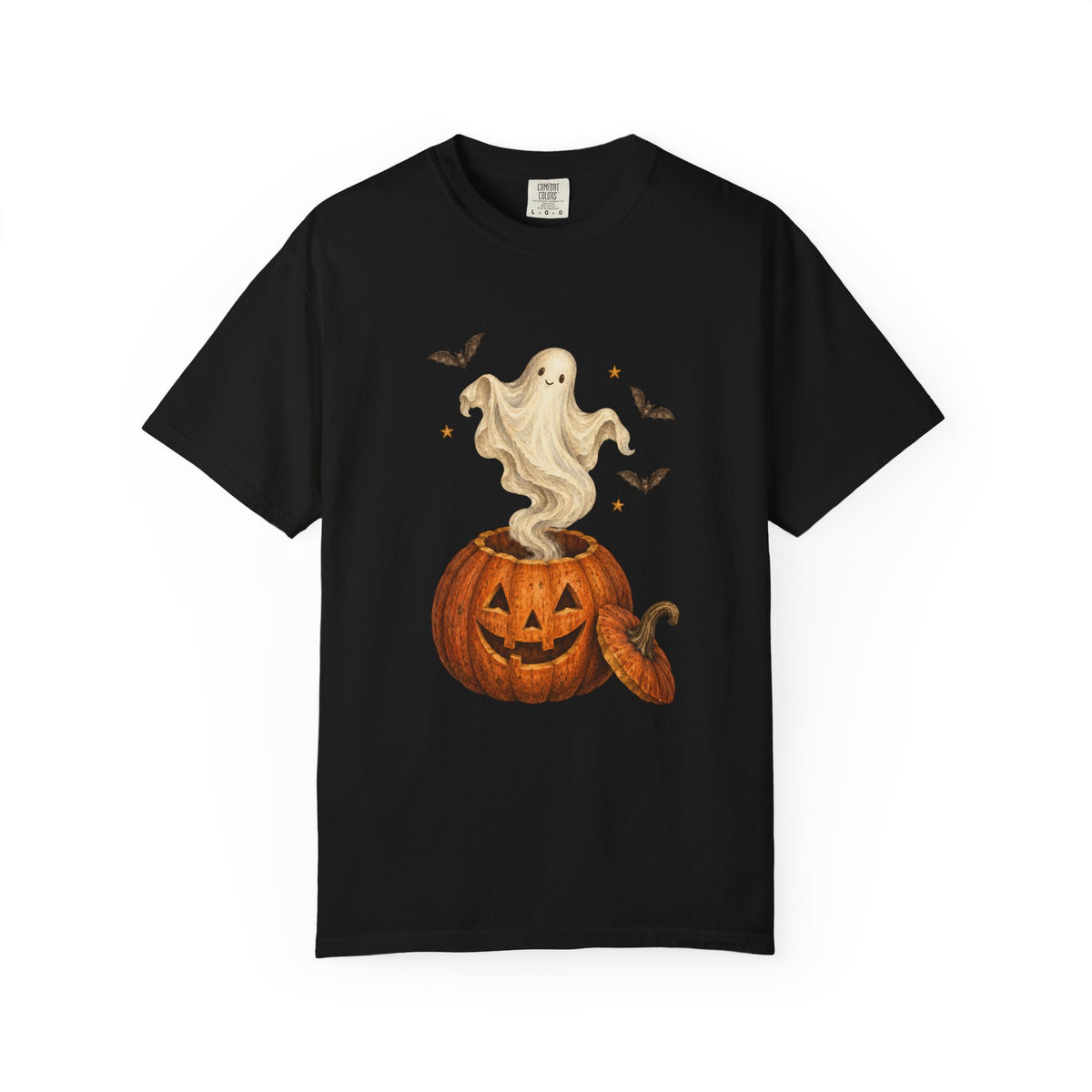 Halloween Ghost in Jack-O'-Lantern T-Shirt