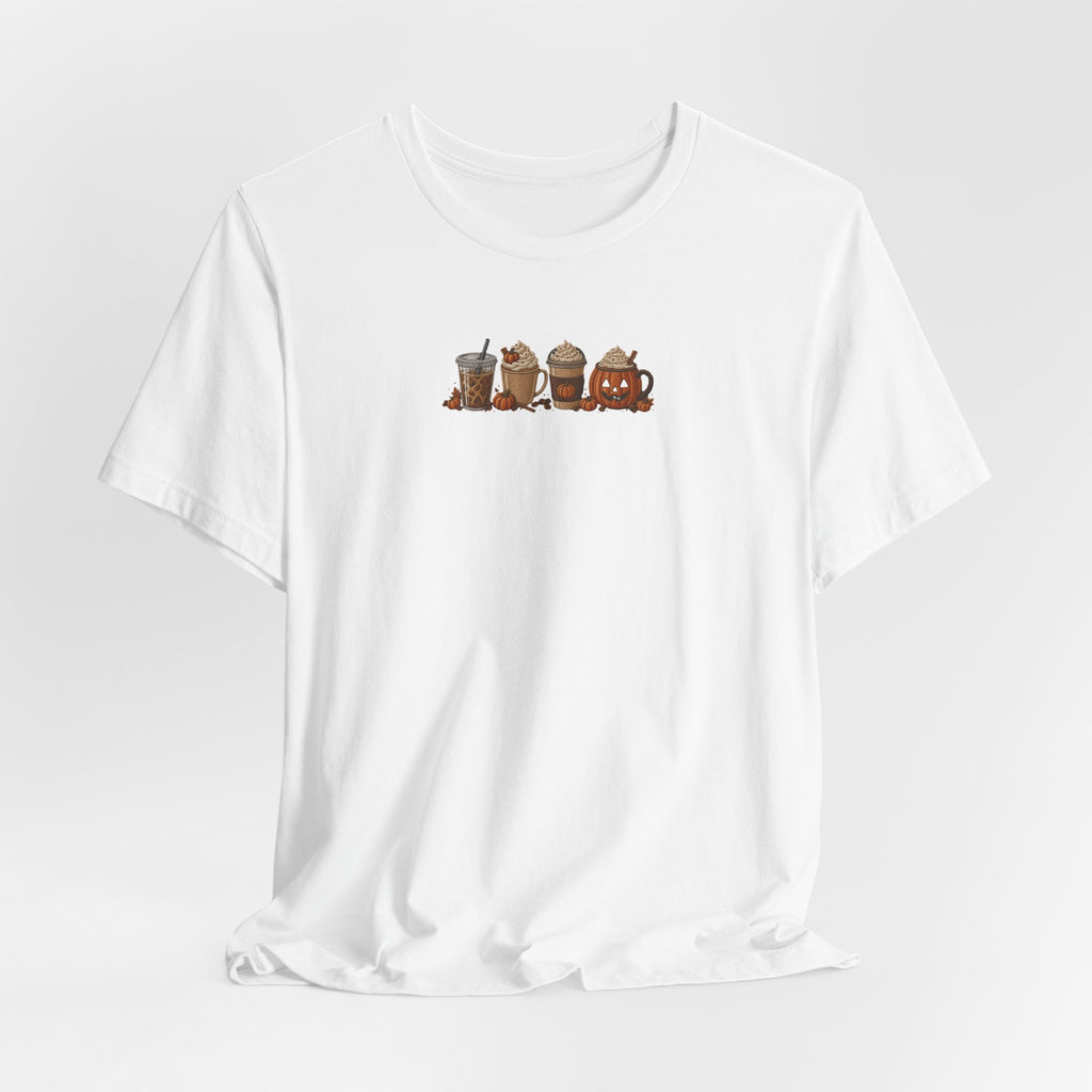Coffee Crew Cute Graphic Tee — Espresso, Latte & Mocha Cartoon Shirt