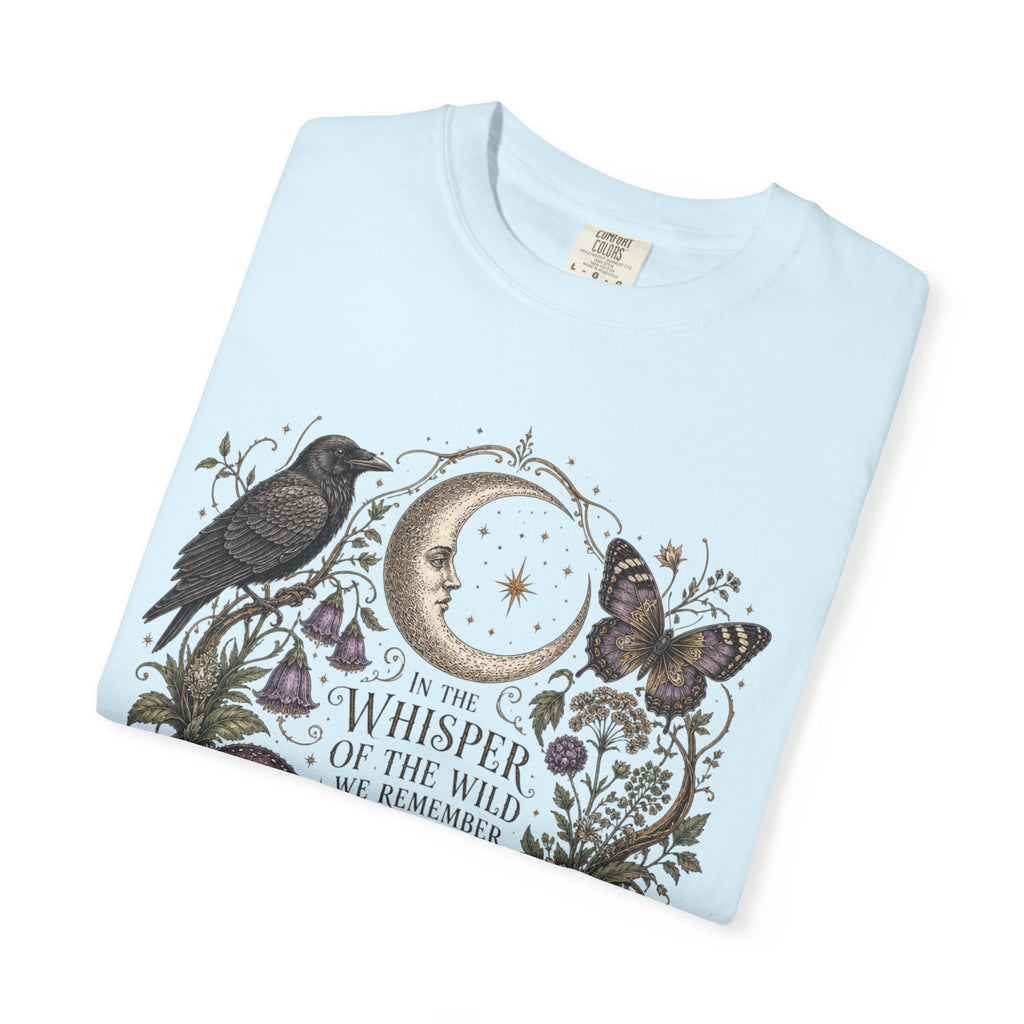 Whisper of the Wild T-Shirt — Moon, Raven & Mushroom Nature Graphic
