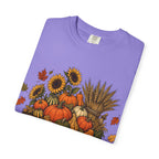 T-Shirt „Herbsternte-Wagen“ — Kürbis & Sonnenblume Herbst-T-Shirt
