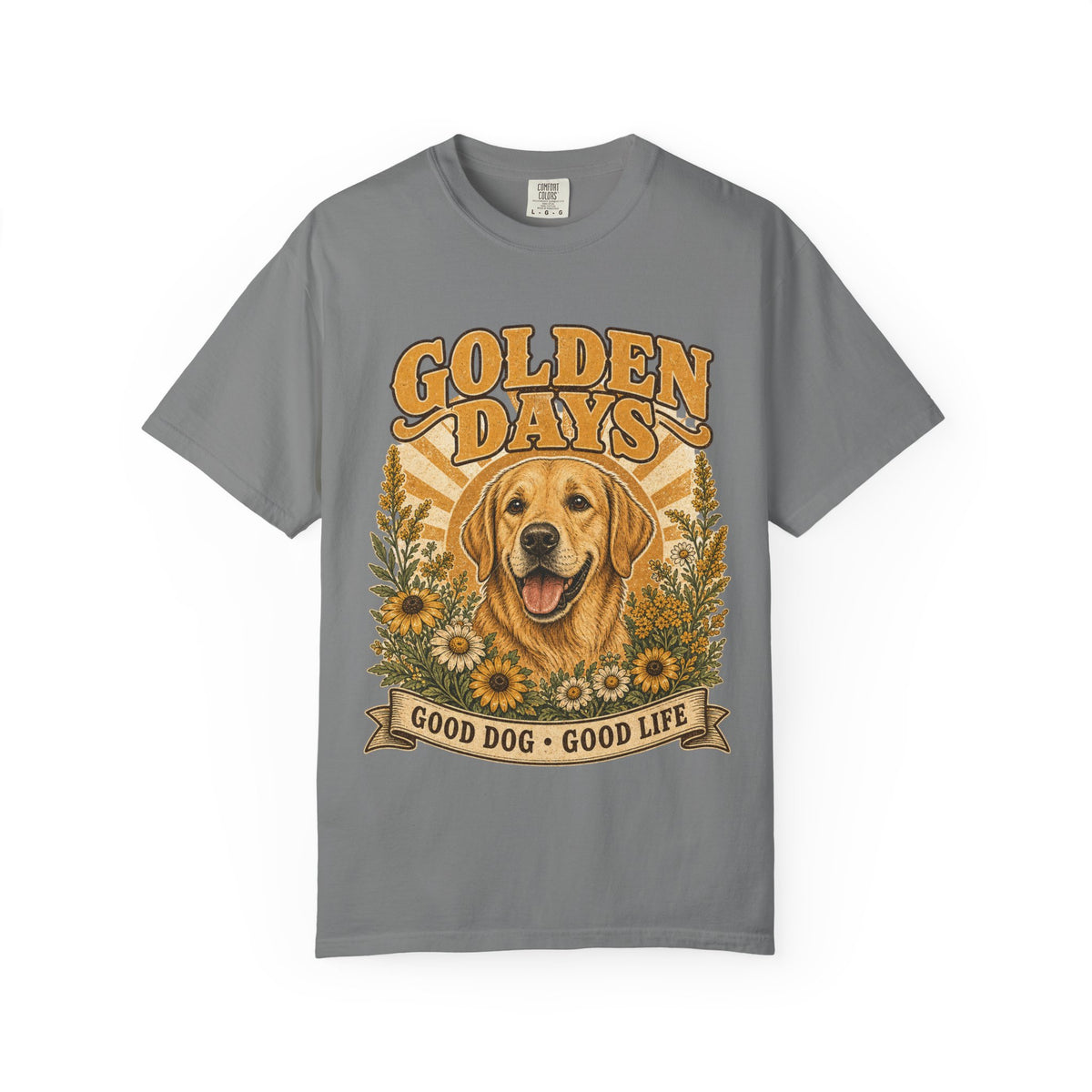 Golden Days Golden Retriever T-Shirt — "Good Dog • Good Life" Graphic Tee