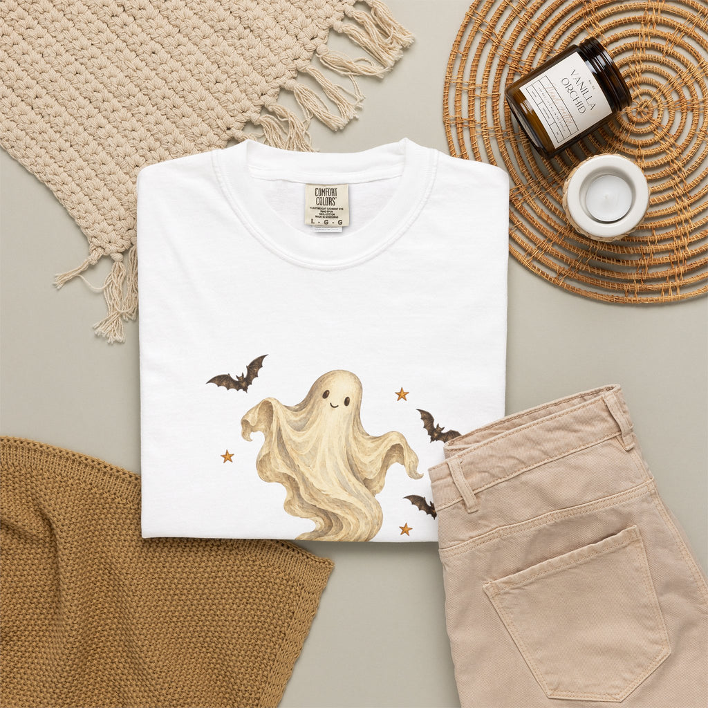 Halloween Ghost in Jack-O'-Lantern T-Shirt