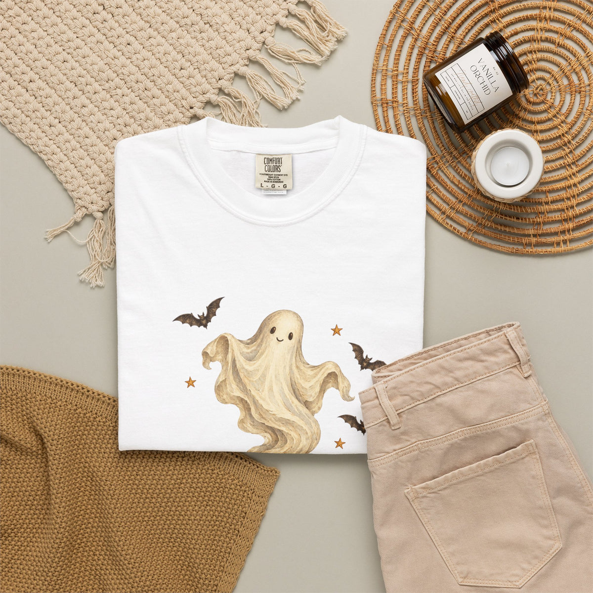 Halloween Ghost in Jack-O'-Lantern T-Shirt