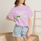 My Energy Today 50% T-Shirt — Low Battery Retro Graphic Tee