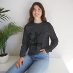 Cat with Crown Crewneck Sweatshirt — Playful Black Cat Graphic