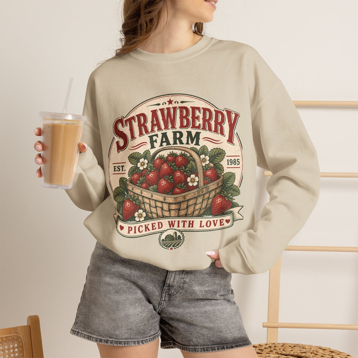 Strawberry Farm 'Picked With Love' Crewneck Sweatshirt