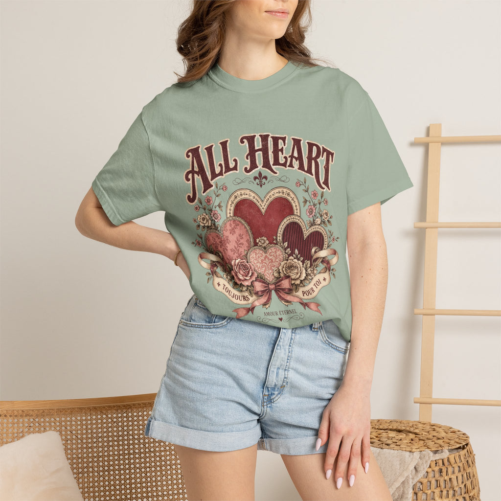 All Heart Vintage Floral Tee — "All Heart" Graphic T-Shirt