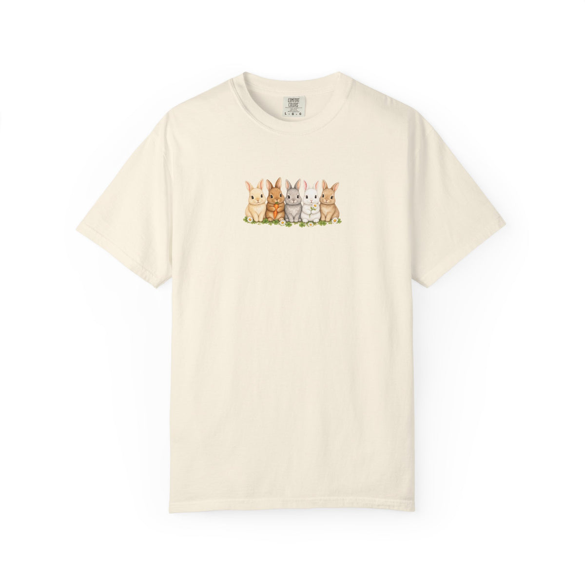Bunny Row T‑Shirt — Cute Watercolor Rabbits Graphic Tee