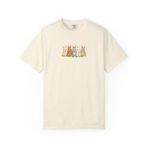 Bunny Row T‑Shirt — Cute Watercolor Rabbits Graphic Tee