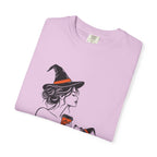 Her Human Witch Tee — Halloween Witch & Dog Graphic T-Shirt