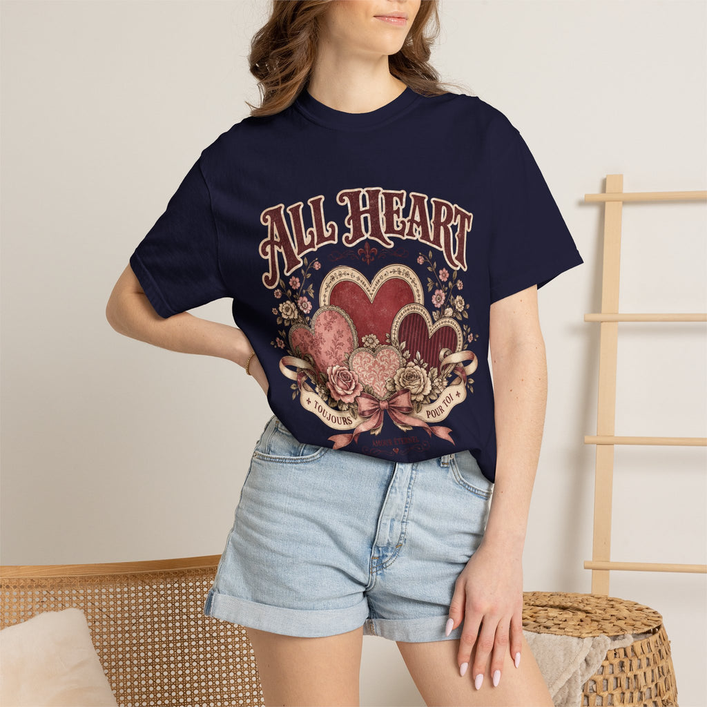 All Heart Vintage Floral Tee — "All Heart" Graphic T-Shirt