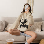 Cat with Crown Crewneck Sweatshirt — Playful Black Cat Graphic