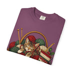 Cat in Yarn Basket T‑Shirt — Cozy Holiday Knitting Cat Tee