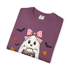 Cute Halloween Ghost T-Shirt — Trick-or-Treat Pumpkin & Bats