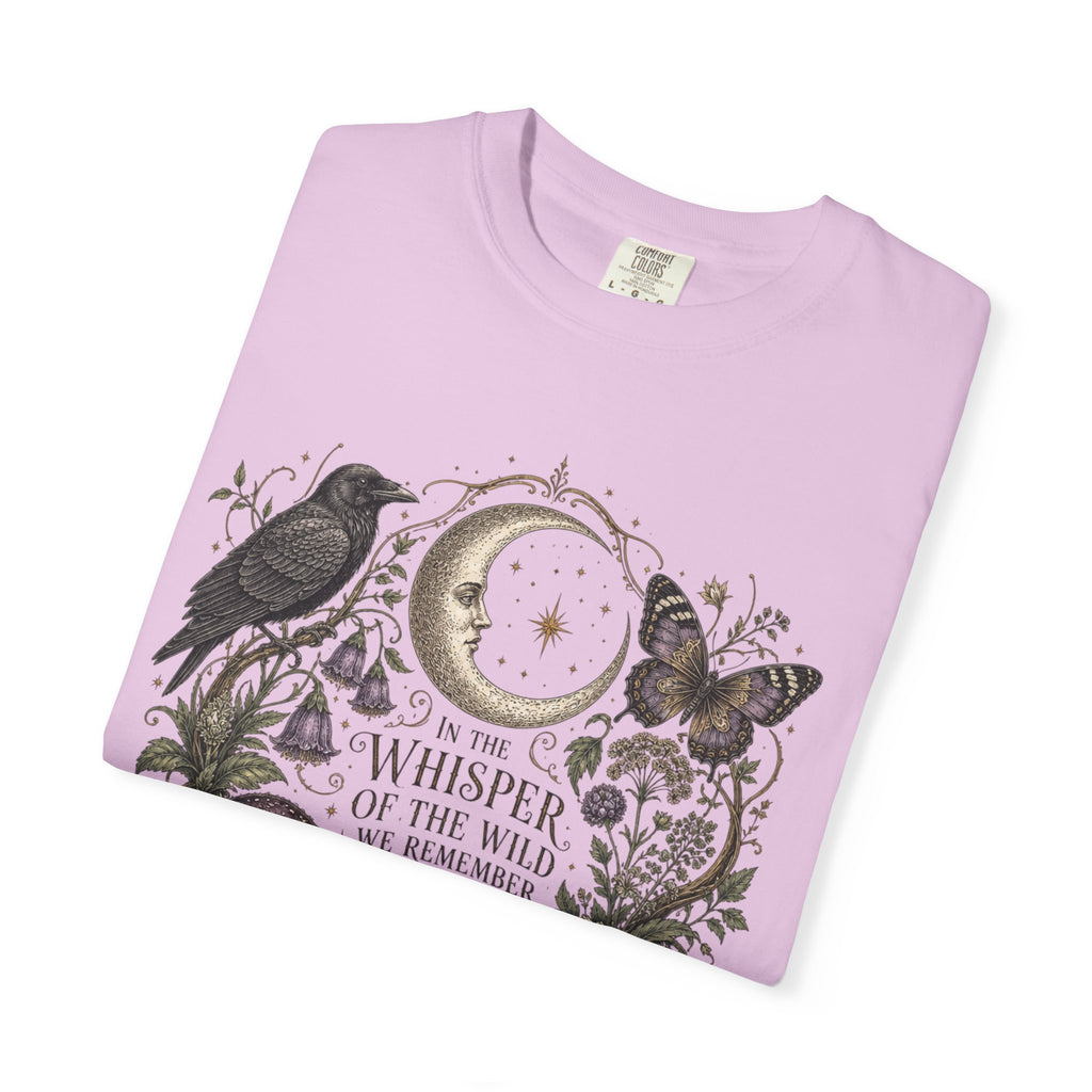 Whisper of the Wild T-Shirt — Moon, Raven & Mushroom Nature Graphic