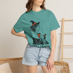 Her Human Witch Tee — Halloween Witch & Dog Graphic T-Shirt