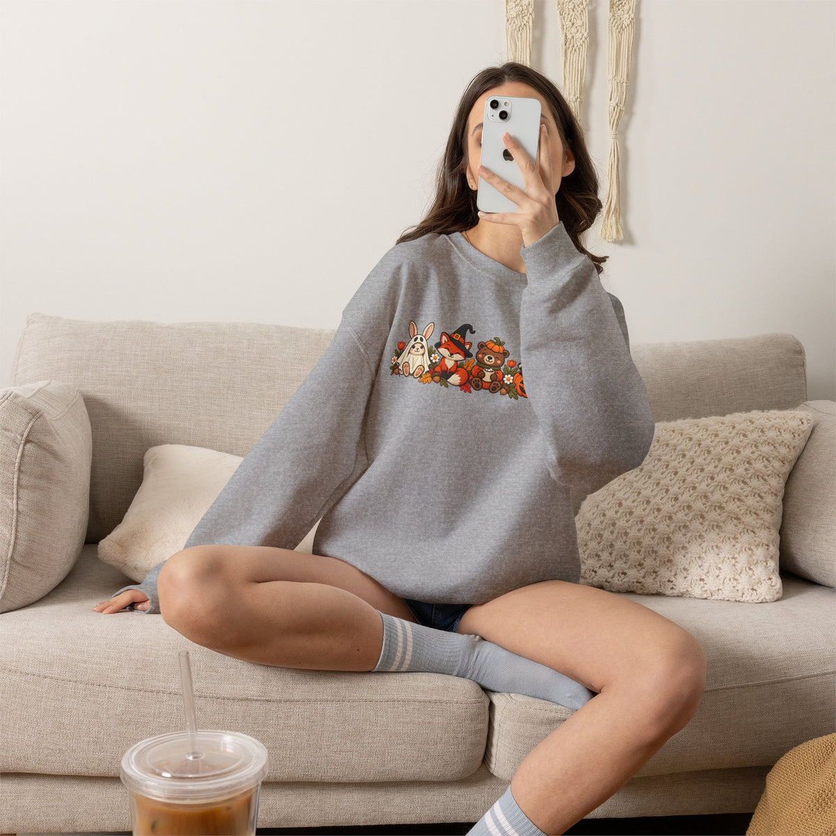 Cute Fall Animals Crewneck Sweatshirt