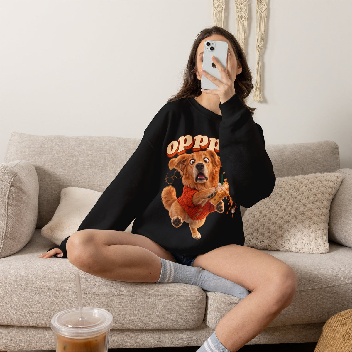 Oops! Puppy Mess Graphic Sweatshirt