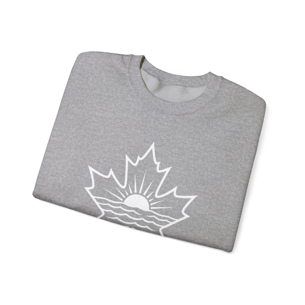 Lake Ontario Crewneck Sweatshirt — Maple Leaf Sunset Lake Design