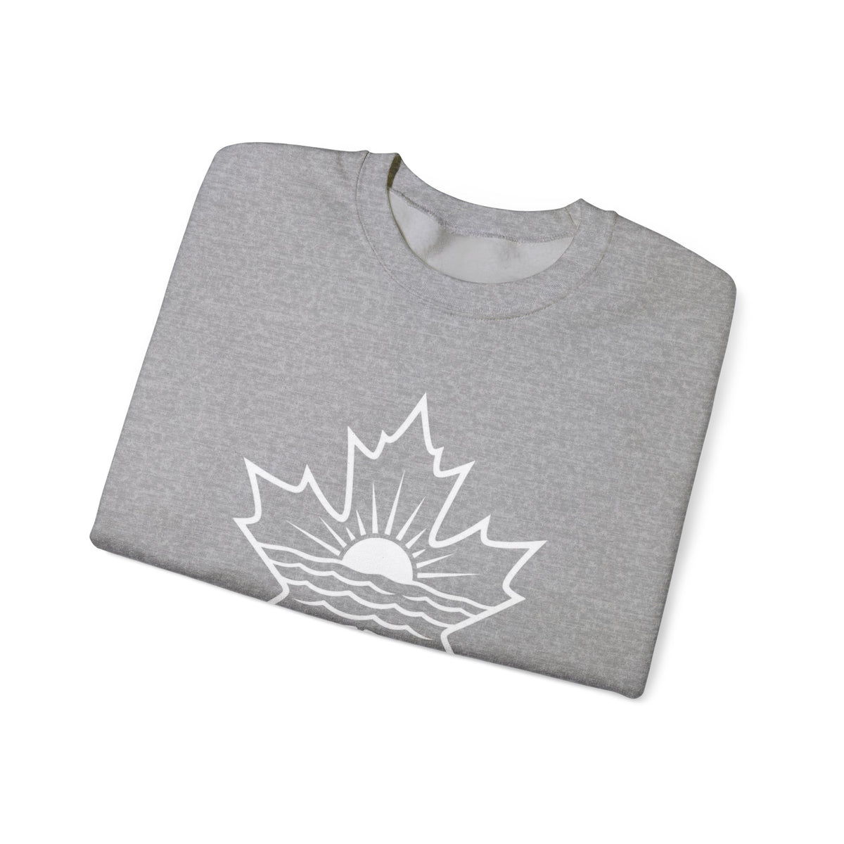 Lake Ontario Crewneck Sweatshirt — Maple Leaf Sunset Lake Design