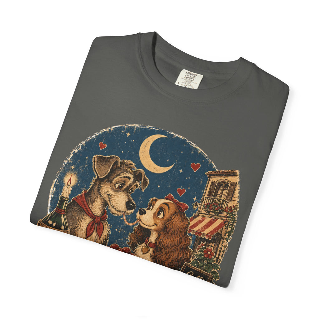 T-Shirt — "Love at First Bite" Vintage Pizza Date Dogs Tee
