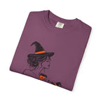 Her Human Witch Tee — Halloween Witch & Dog Graphic T-Shirt