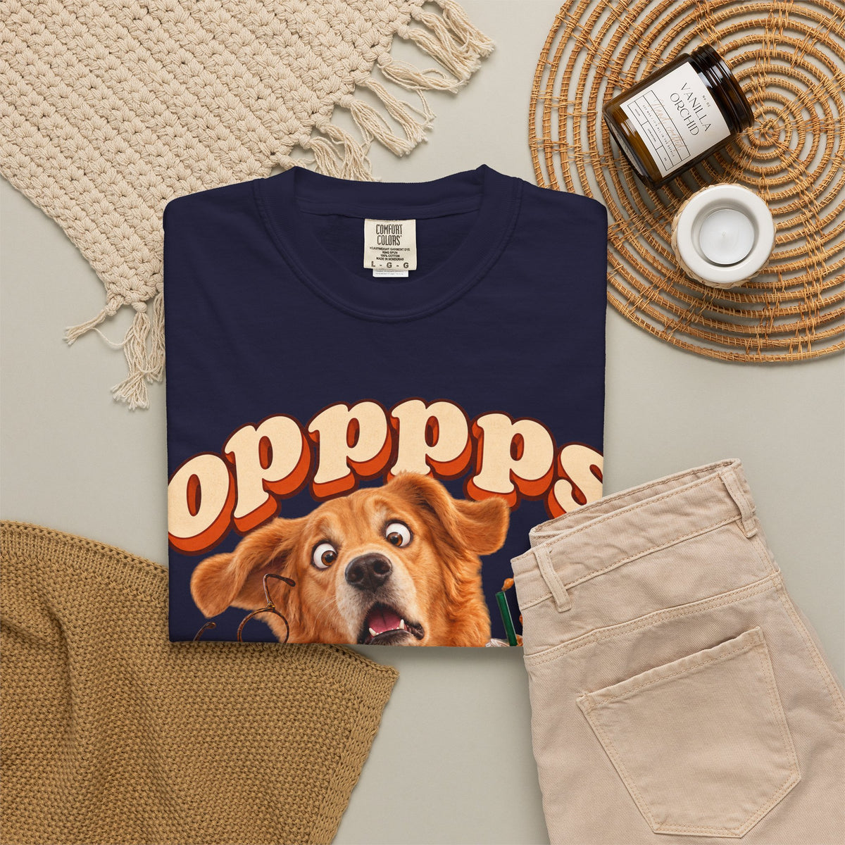 Oops Puppy T-Shirt — Cute Dog Spilling Coffee Graphic Tee