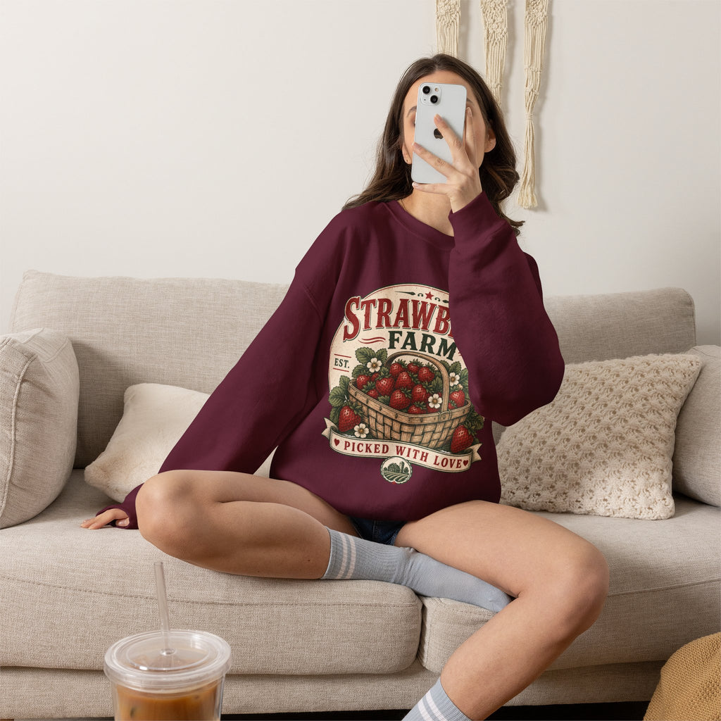 Strawberry Farm 'Picked With Love' Crewneck Sweatshirt