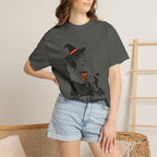 Her Human Witch Tee — Halloween Witch & Dog Graphic T-Shirt