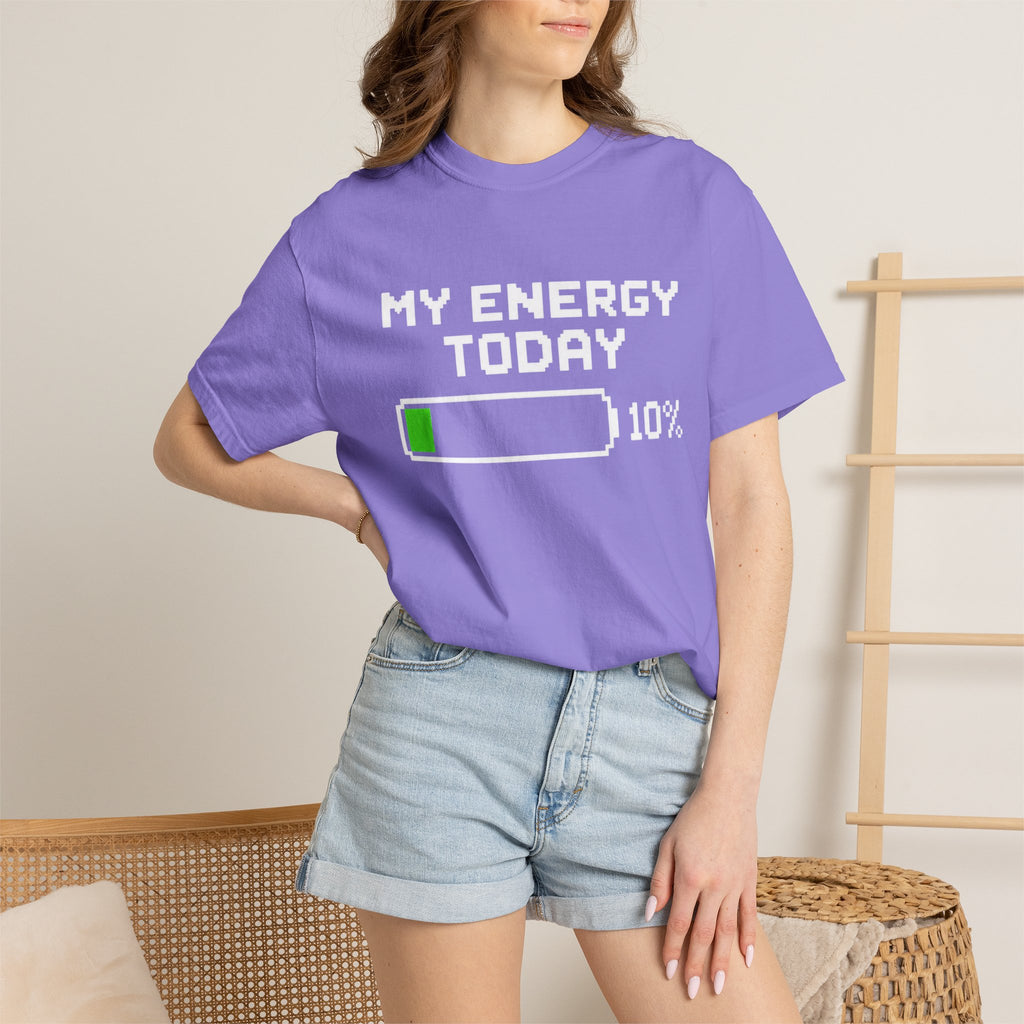 My Energy Today 10% T-Shirt — Low Battery Funny Graphic Tee