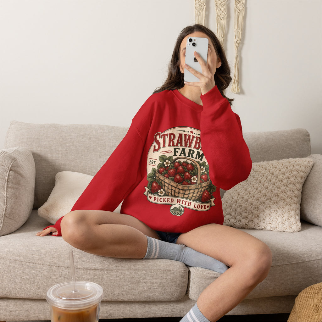 Strawberry Farm 'Picked With Love' Crewneck Sweatshirt