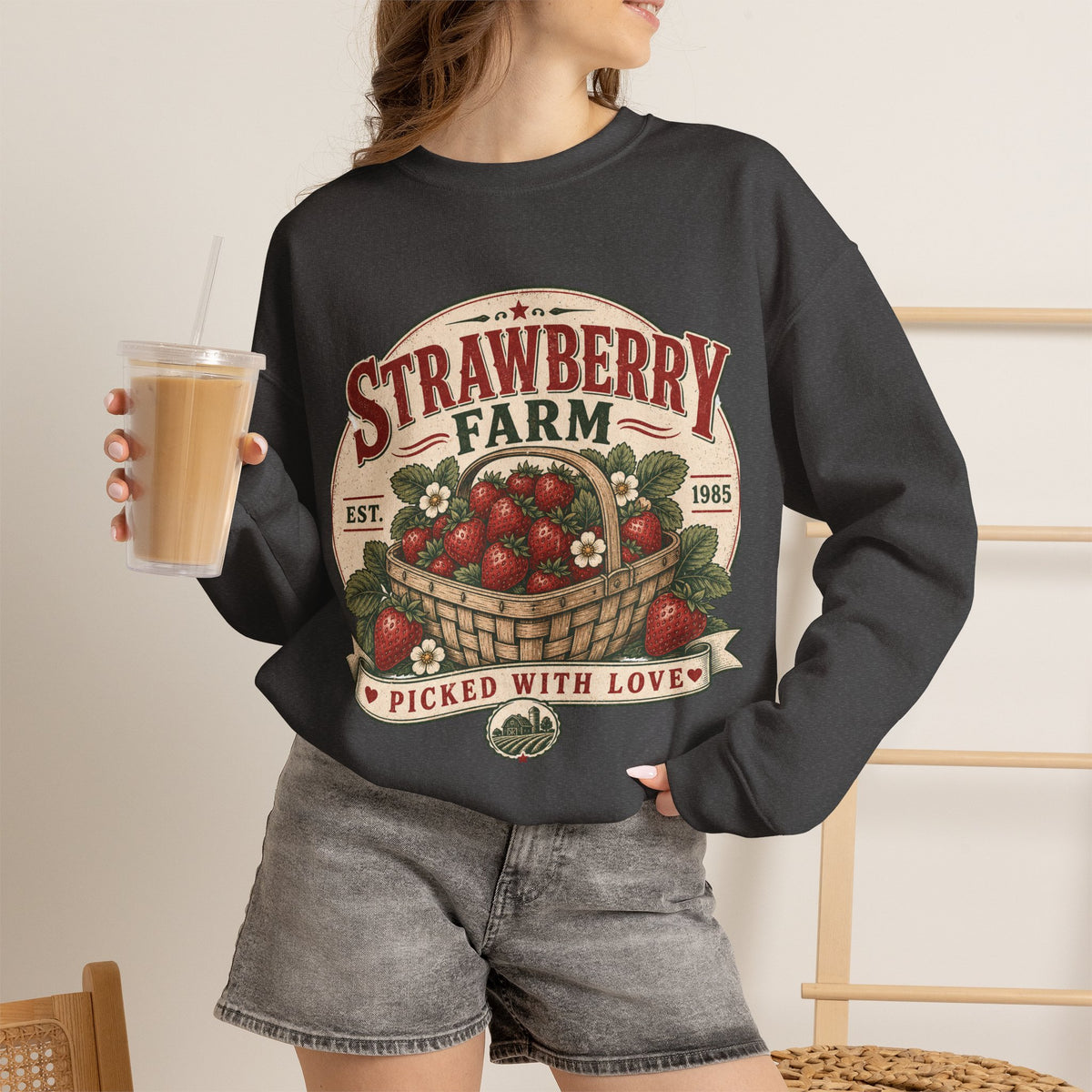 Strawberry Farm 'Picked With Love' Crewneck Sweatshirt