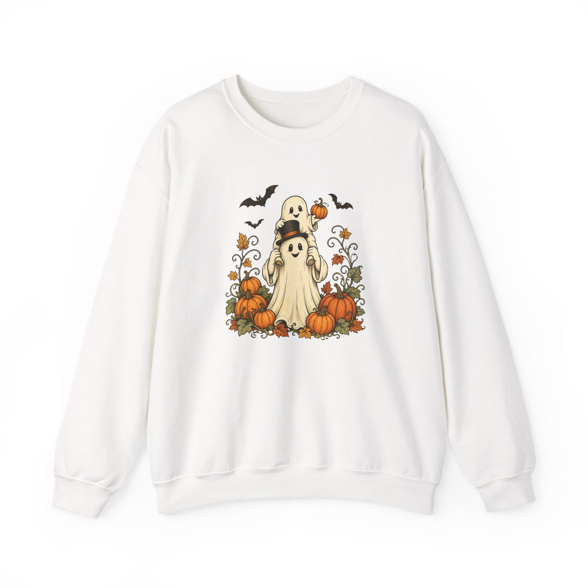 Halloween Pumpkin Ghost Crewneck Sweatshirt