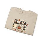 Halloween Puppy Ghosts Sweatshirt — Cute Dogs in Witch Hats with Jack-o'-Lantern