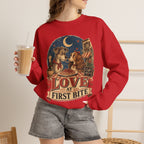 Love at First Bite Sweatshirt — Cute Dog & Pizza Cozy Crewneck