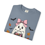 Cute Halloween Ghost T-Shirt — Trick-or-Treat Pumpkin & Bats