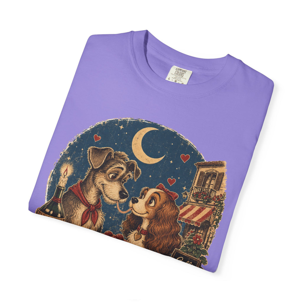T-Shirt — "Love at First Bite" Vintage Pizza Date Dogs Tee