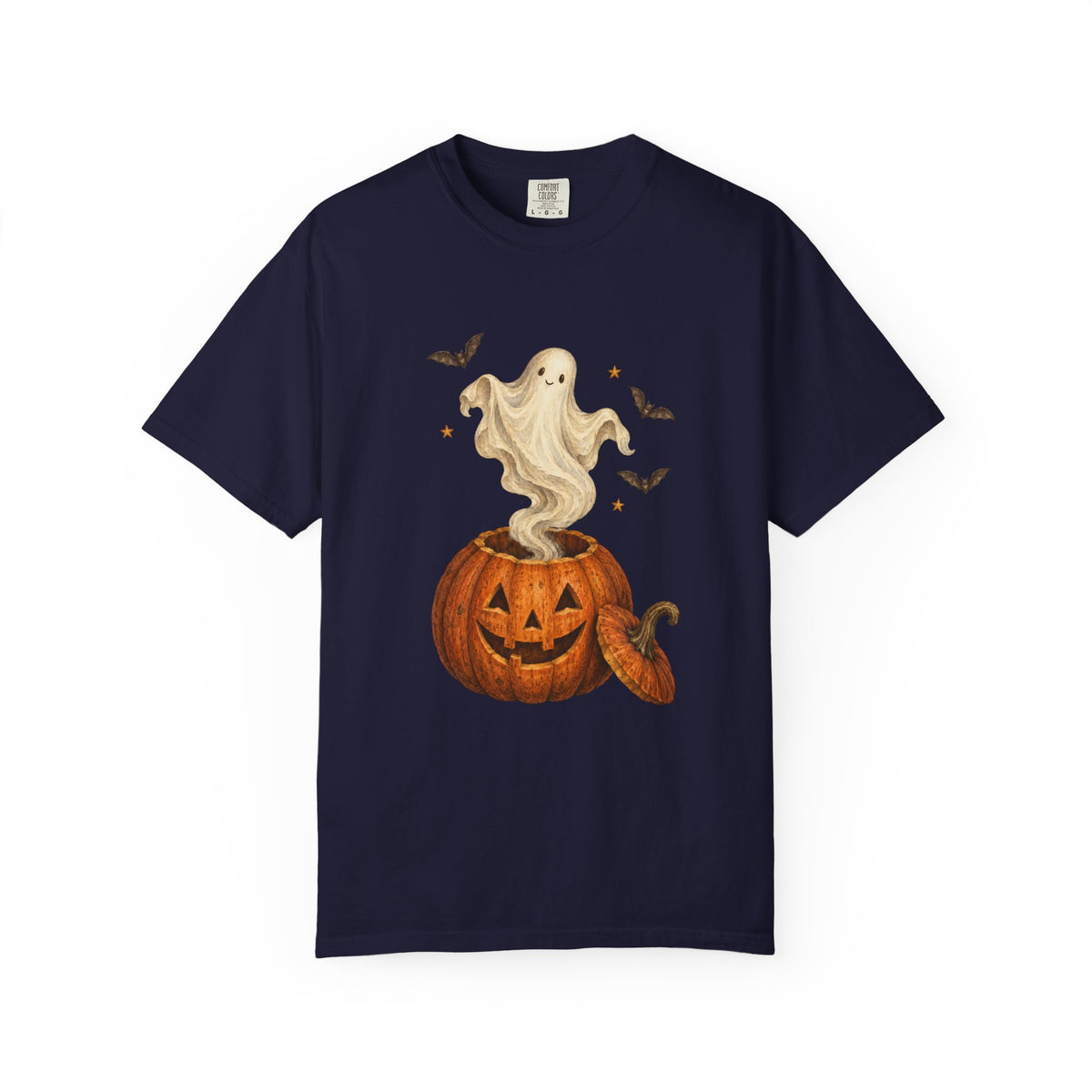 Halloween Ghost in Jack-O'-Lantern T-Shirt