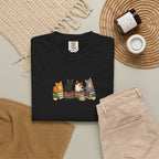Cat Knit Crew T-Shirt — Cozy Cats Sitting Together Graphic Tee